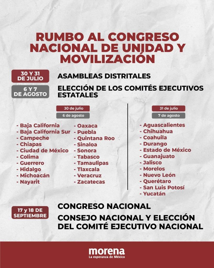 CONVOCATORIA AL III CONGRESO NACIONAL ORDINARIO DE MORENA PARA LA UNIDAD Y  MOVILIZACIÓN - MORENA SONORA